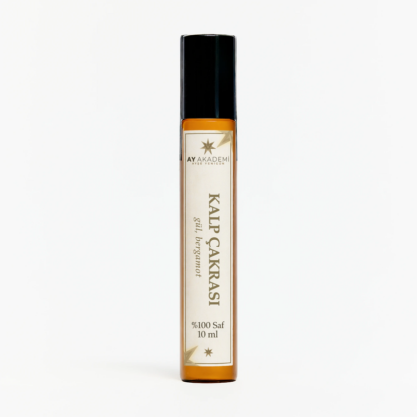 Ay Akademi Kalp Çakrası Yağı 10 ml Roll-On – Gül ve Bergamot İçerikli %100 Saf Çakra Yağı