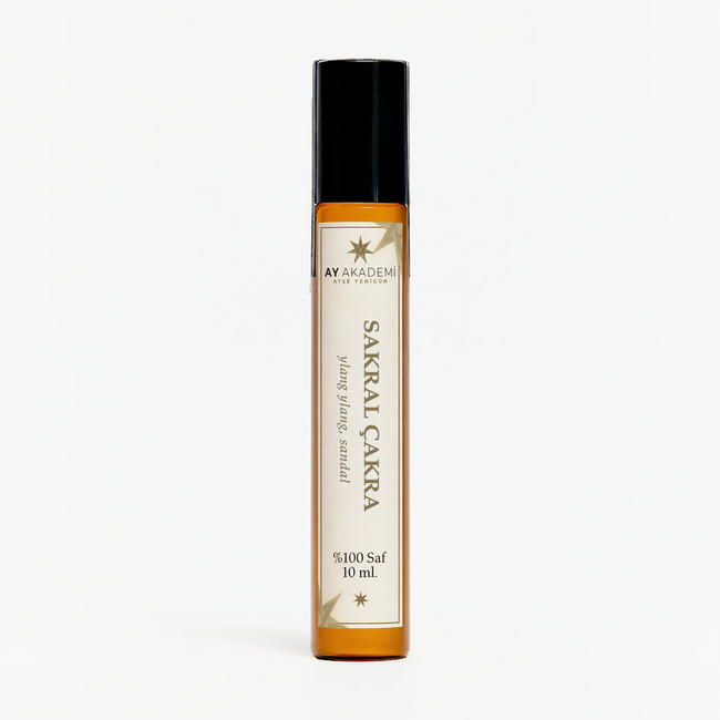 Ay Akademi Sakral Çakra Yağı 10 ml Roll-On – Ylang Ylang ve Sandal Ağacı İçerikli %100 Saf Çakra Yağı