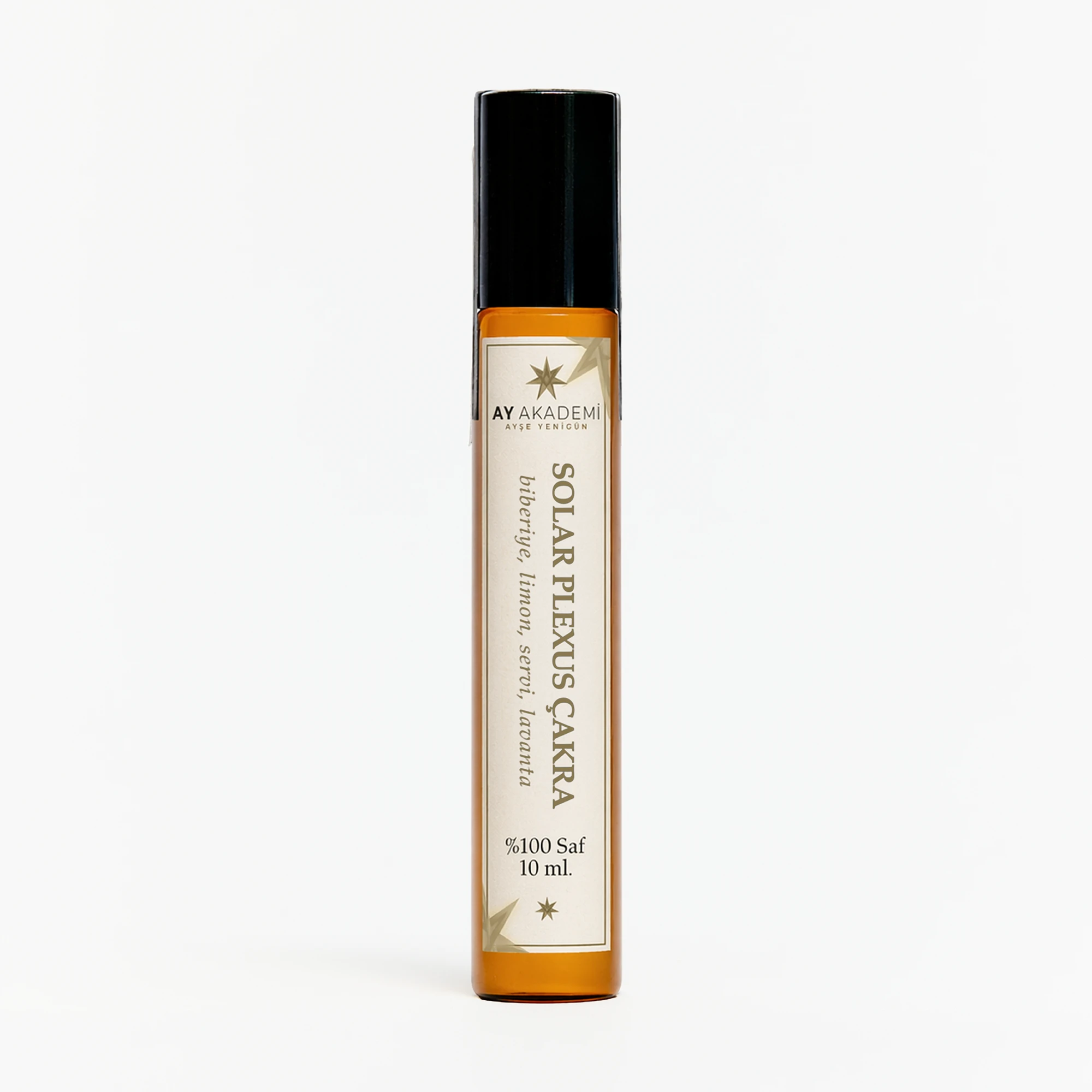 Ay Akademi Solar Plexus Çakra Yağı 10 ml Roll-On – Biberiye, Limon, Servi ve Lavanta İçerikli %100 Saf Çakra Yağı