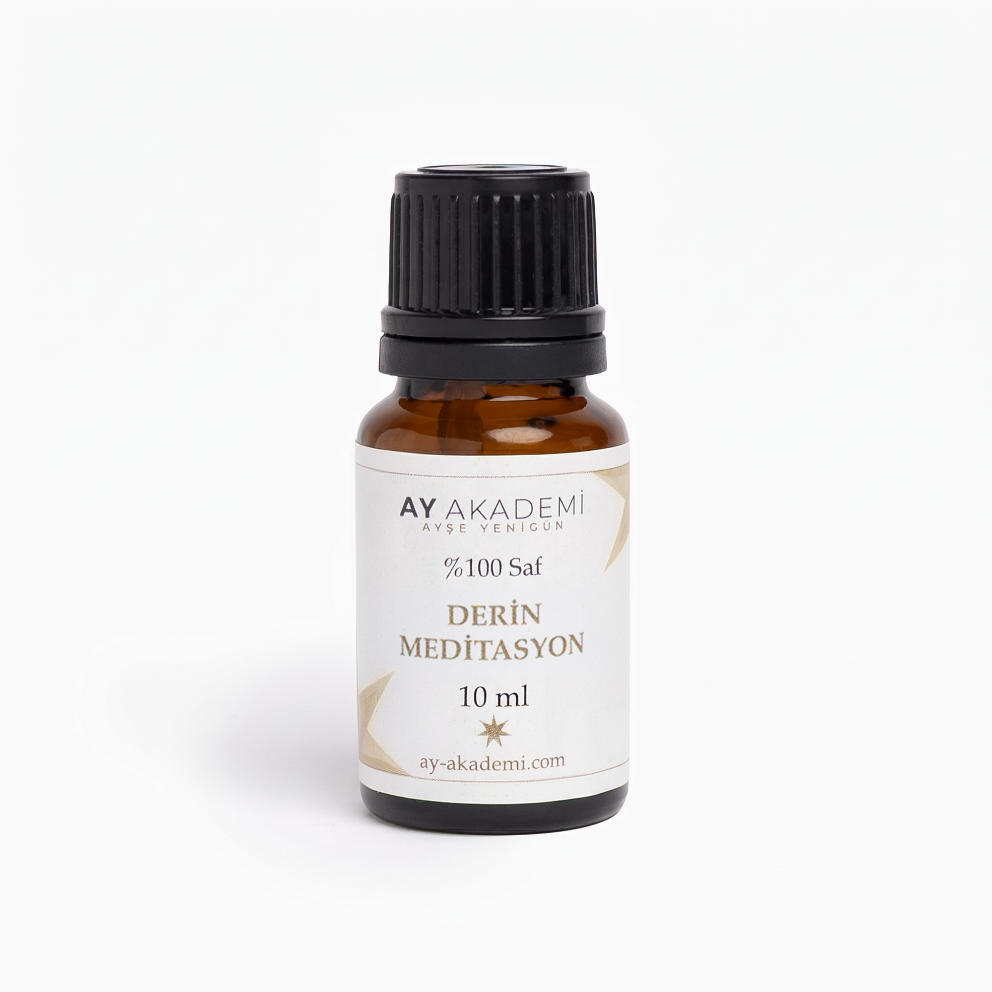 Ay Akademi Derin Meditasyon Yağı %100 Saf – lavanta & amyris & iris & melek otu & günlük & palmarosa karışımı, 10ml Amber Cam Damlalıklı Şişe