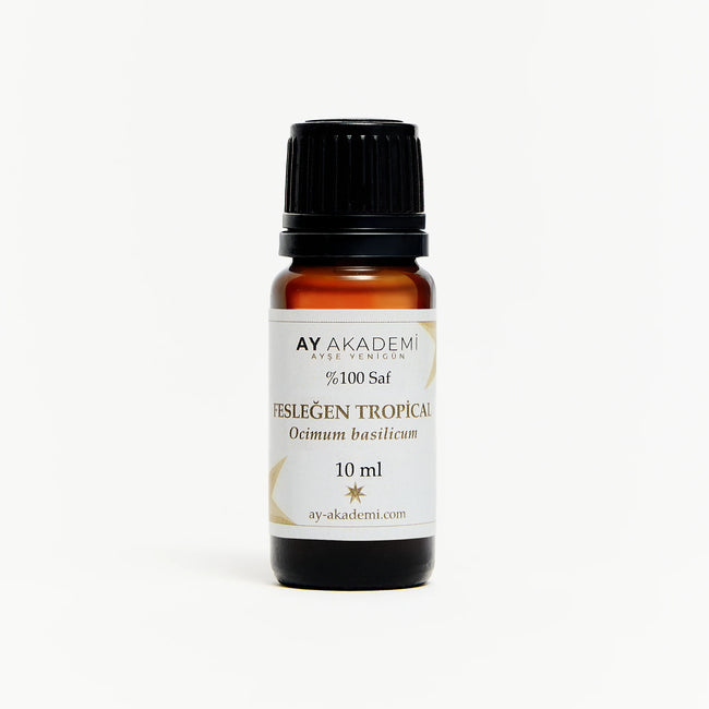 Ay Akademi Fesleğen Tropikal Uçucu Yağı %100 Saf – Ocimum basilicum, 10ml Amber Cam Şişe