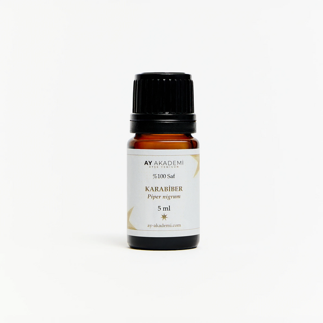 Ay Akademi Karabiber Uçucu Yağı 5 ml – Piper nigrum İçerikli %100 Saf Uçucu Yağ