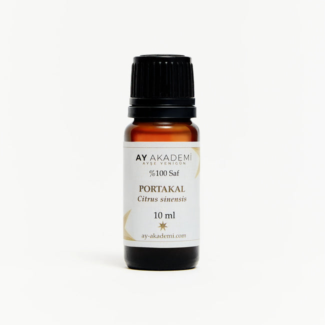 Ay Akademi Portakal Uçucu Yağı %100 Saf – Citrus sinensis, 10ml Amber Cam Şişe